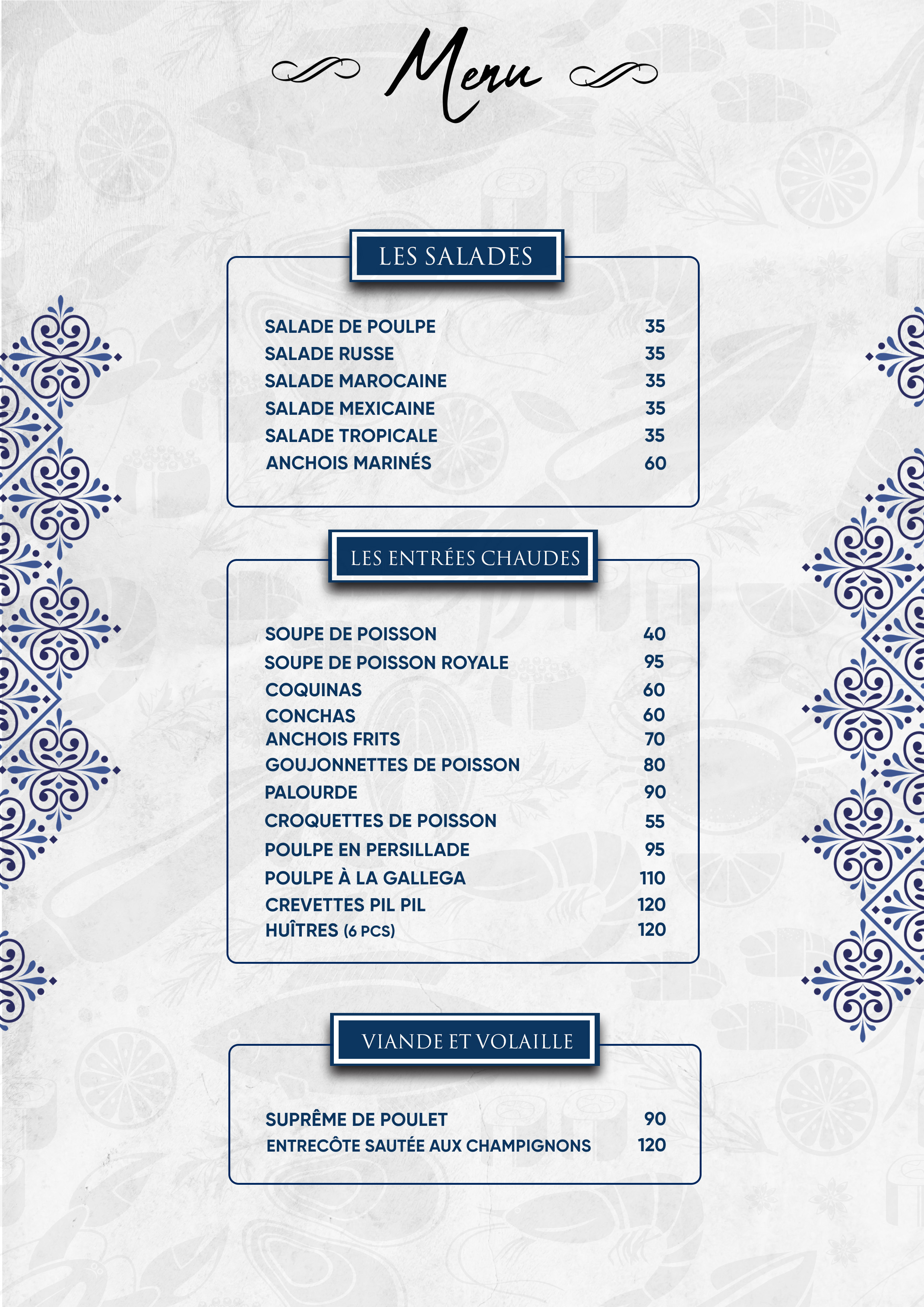 Page 2 du menu